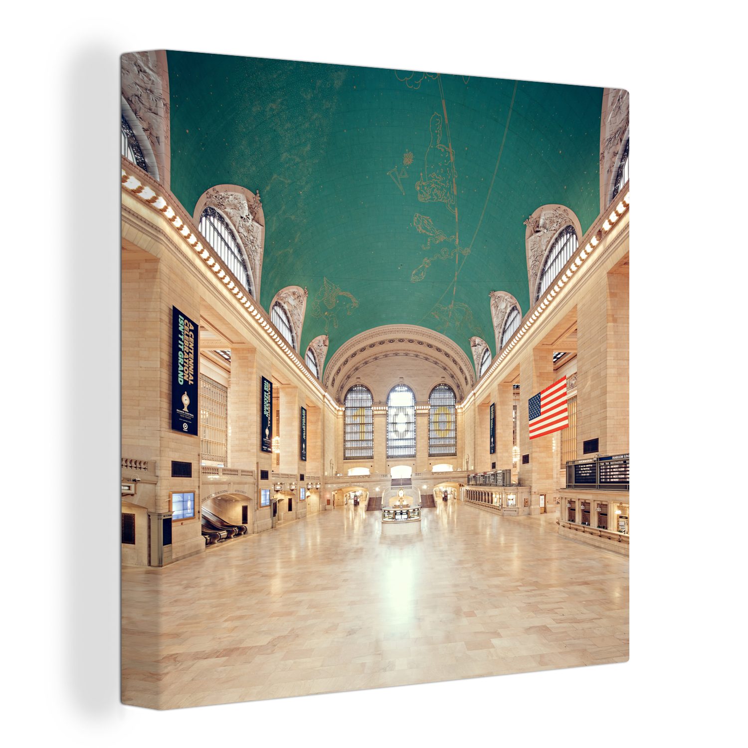 OneMillionCanvasses® Leinwandbild New York - Leinwand Wohnzimmer - Bilder (1 für Schlafzimmer Zug, St), Bahnhof