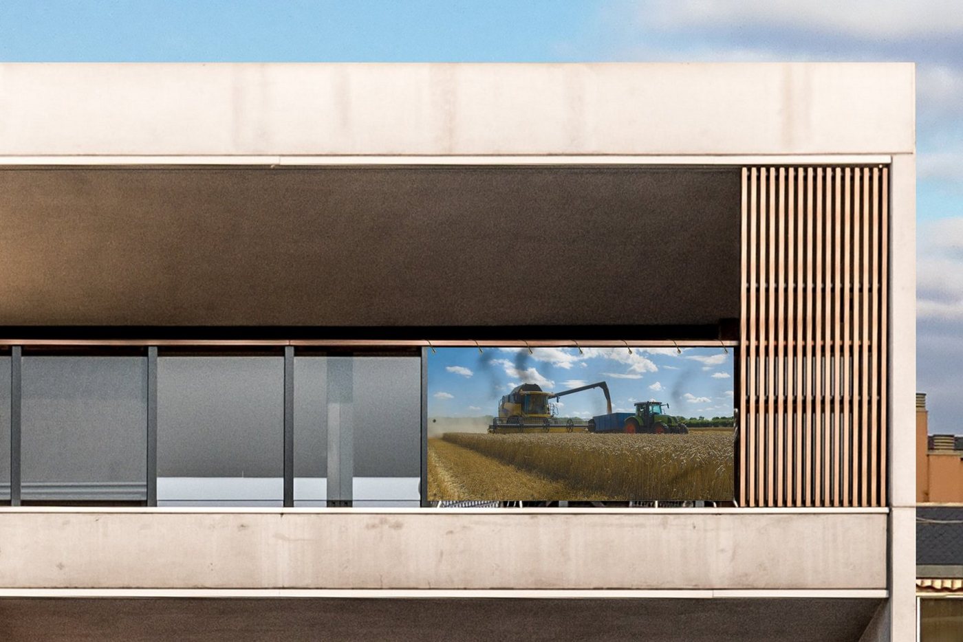 Thumbnail - MuchoWow Balkonsichtschutz Traktor - Bauernhof - Landleben - Ernte - Getreide (1-St) Balkon Sichtschutz 90x200, Windschu...