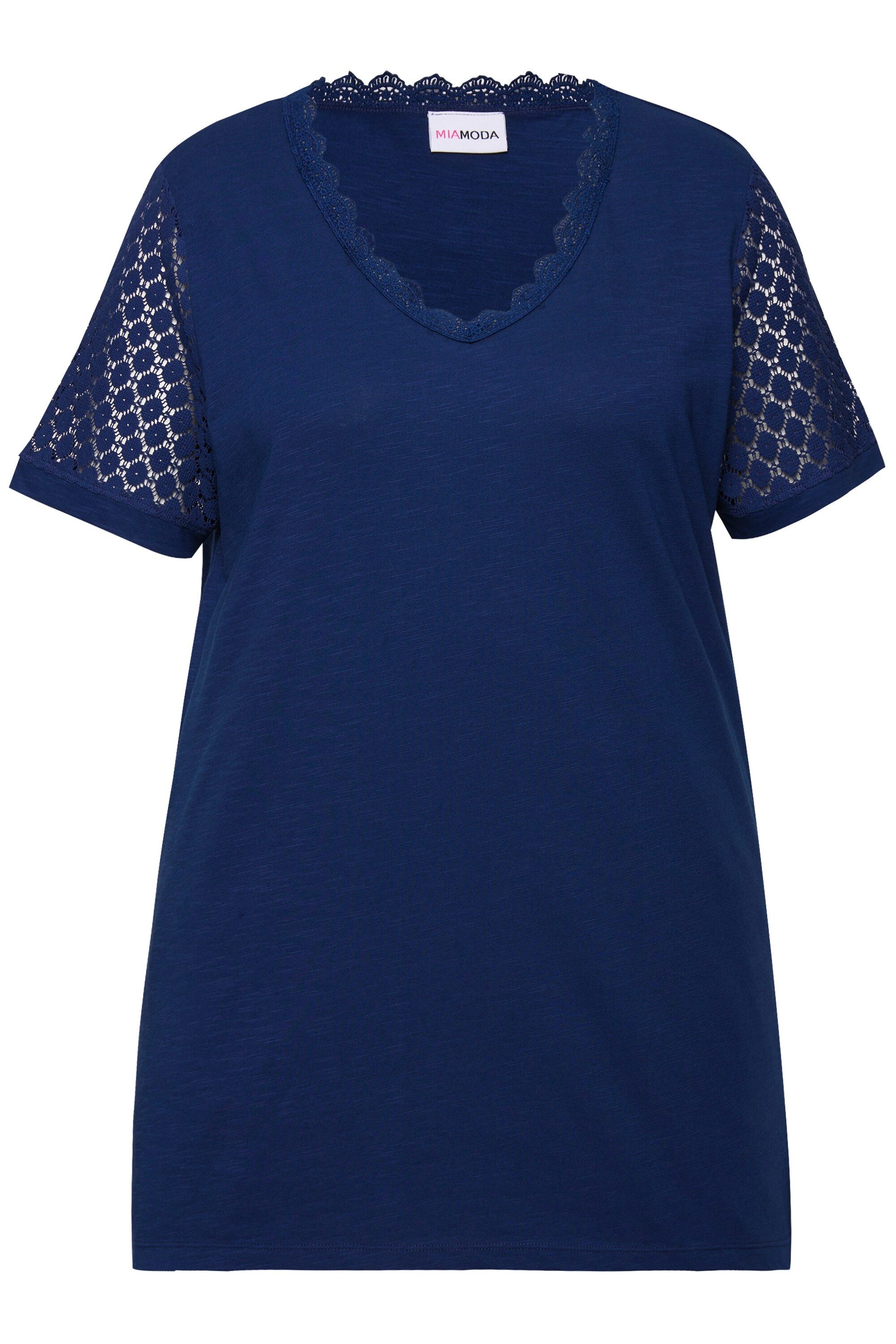 MIAMODA T-Shirt T-Shirt A-Linie Häkelspitze Details günstig online kaufen