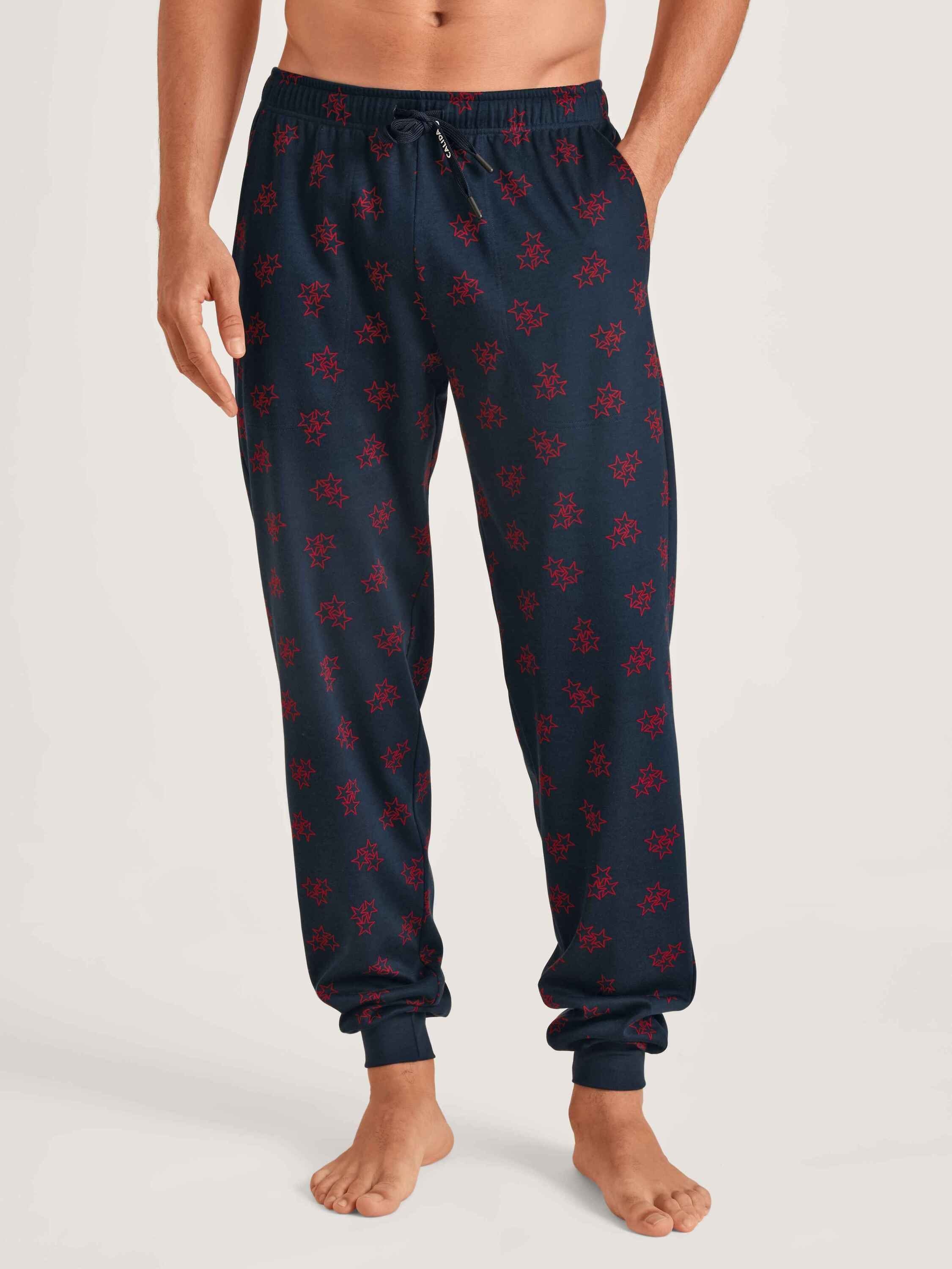 CALIDA Pyjamahose Pants sapphire dark mit Bündchen Seitentaschen und (1-tlg)