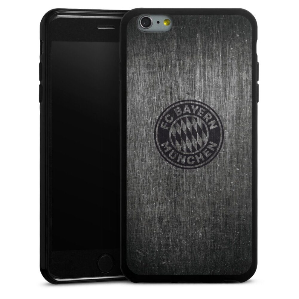DeinDesign Handyhülle Metalllook FCB Logo einfarbig, Hülle Metallic Look FCB FC Bayern München