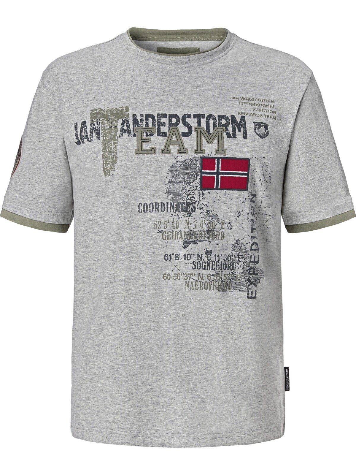 Jan Vanderstorm T-Shirt SÖLVE aus robustem Baumwolljersey – Bild 3 von 5