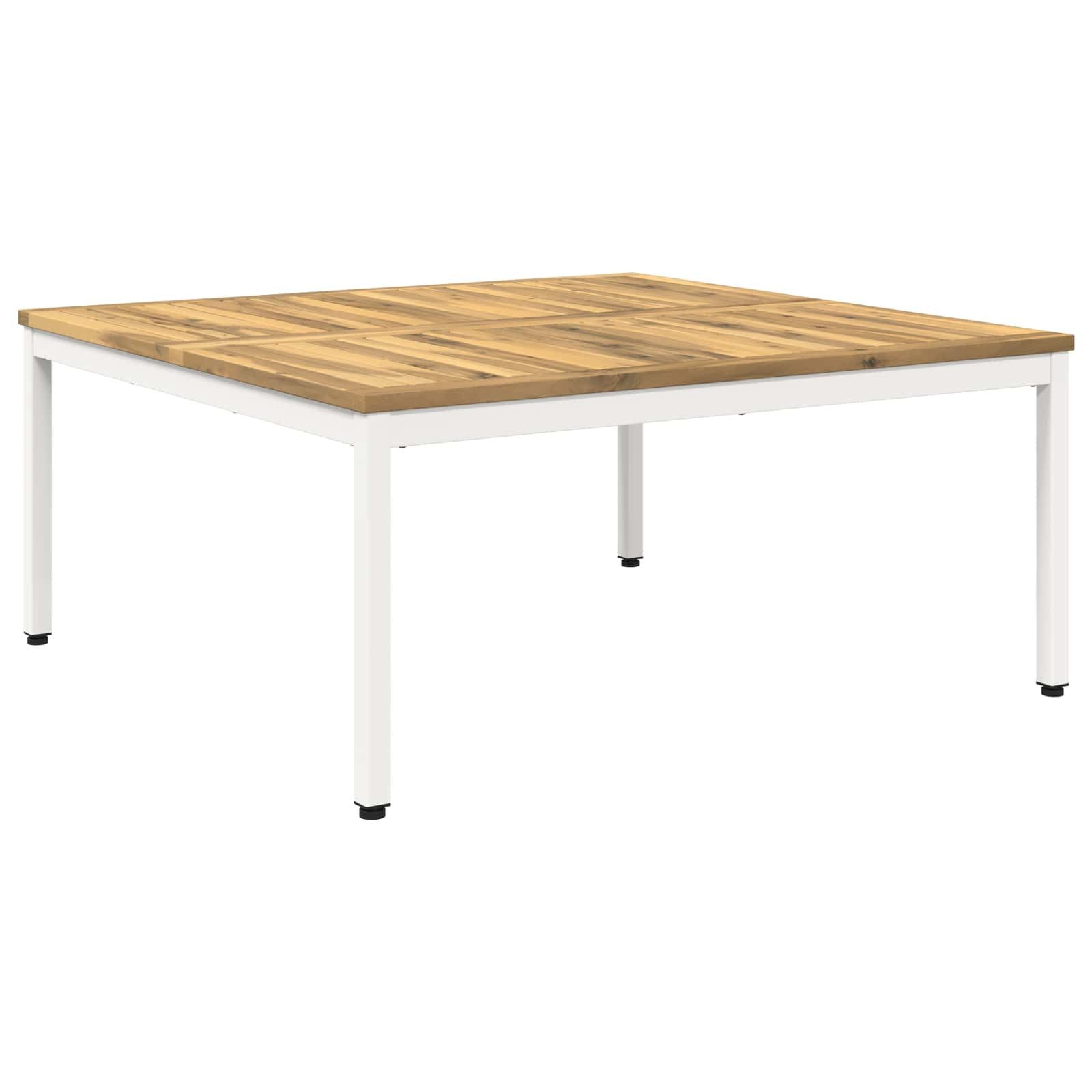 vidaXL Couchtisch Couchtisch Weiß 100 x 100,5 x 45 cm Massivholz (1-St)
