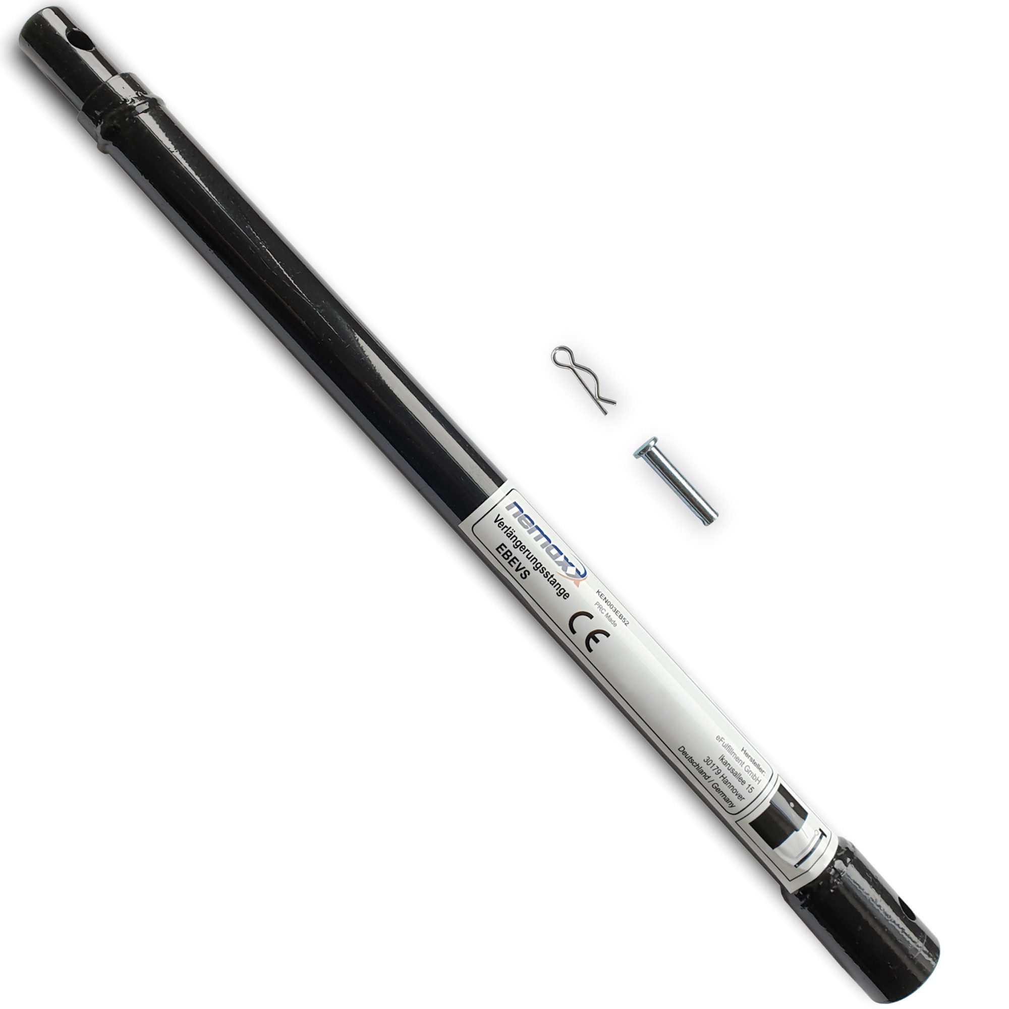 NEMAXX Erdbohrer Verlängerung 600 mm für Benzin-Erdbohrer – Stahl – 20 mm – mit Splint, (Einzelartikel), +60 cm Bohrtiefe, 20 mm Anschluss, Splintsicherung, kompatibel EB52