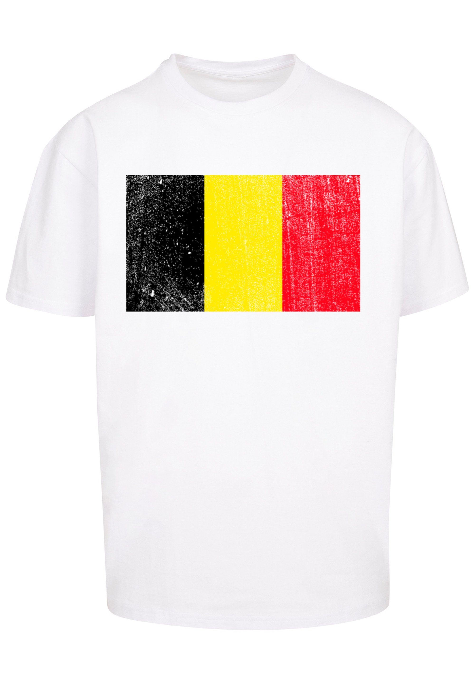 F4NT4STIC Flagge Belgien Print weiß T-Shirt Belgium