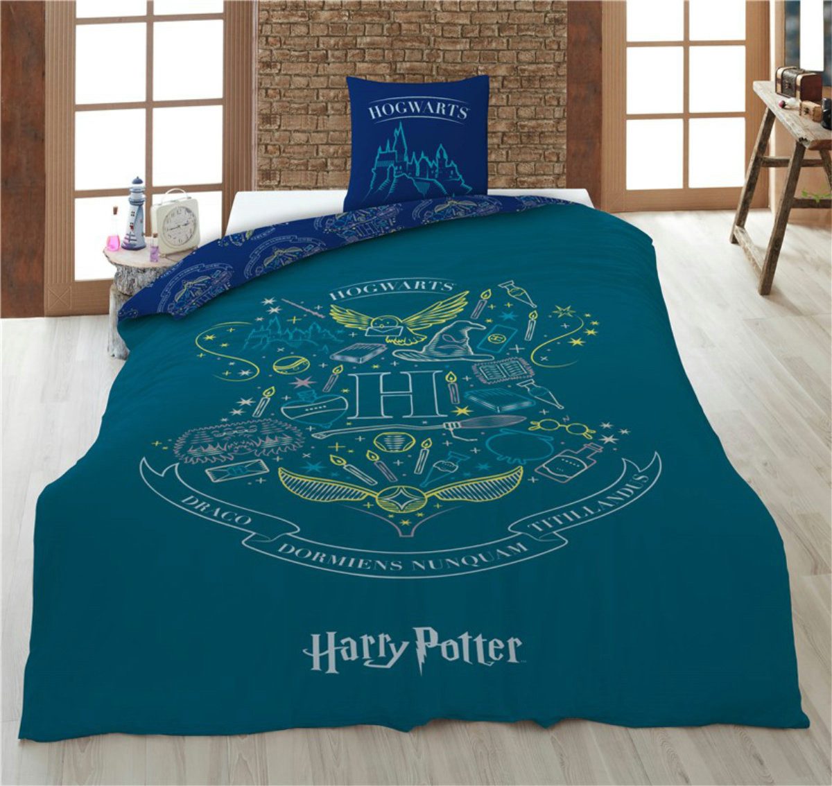 Harry Potter Bettwäsche Harry Potter Kinder Bettwäsche Mikrofaser 2tlg Set, 2 teilig, Deckenbezug 135/140x200 cm Kissenbezug 63x63 cm