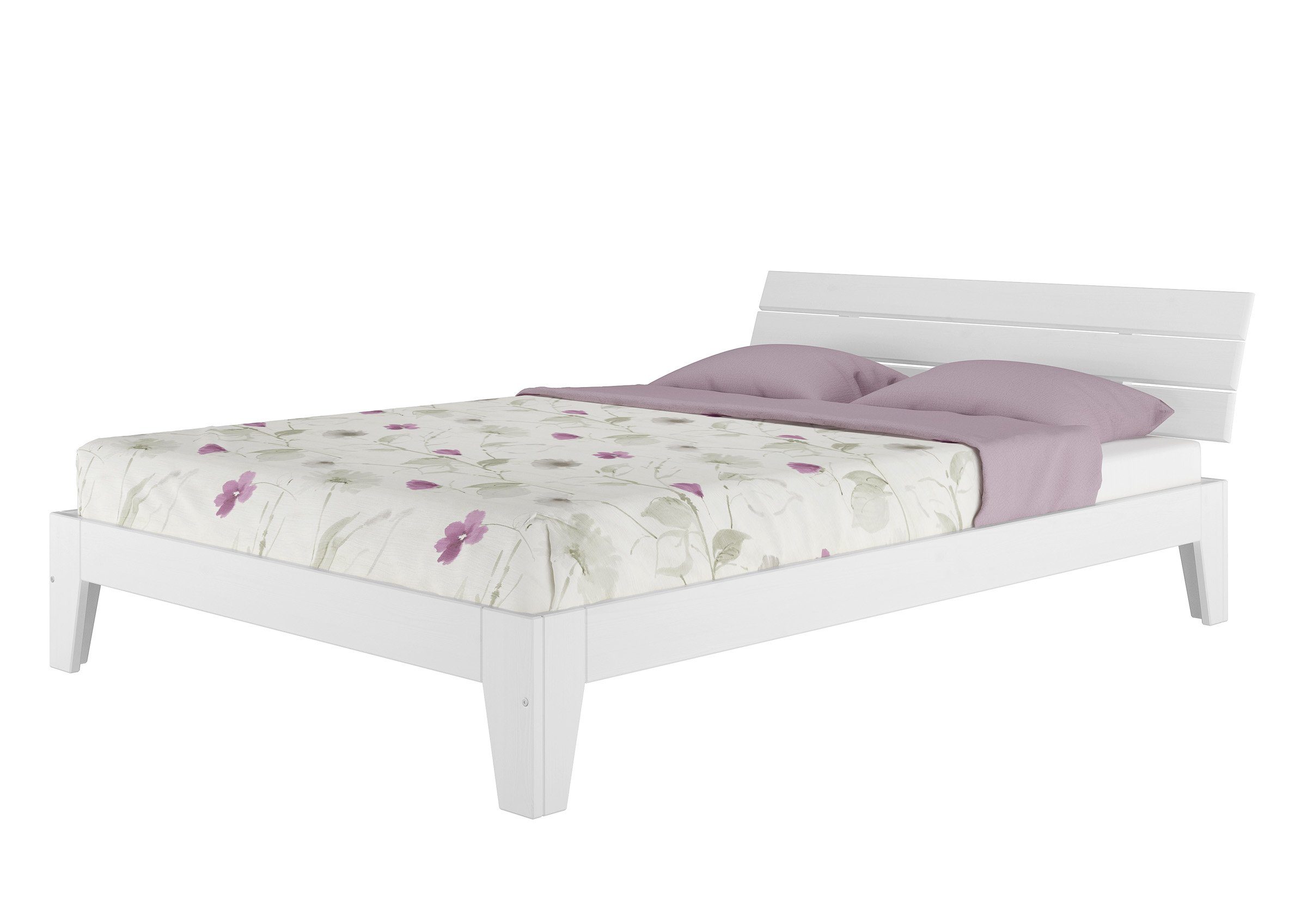 ERST-HOLZ Bett Doppelbett Massivholzbett Kiefer Weiß günstig online kaufen