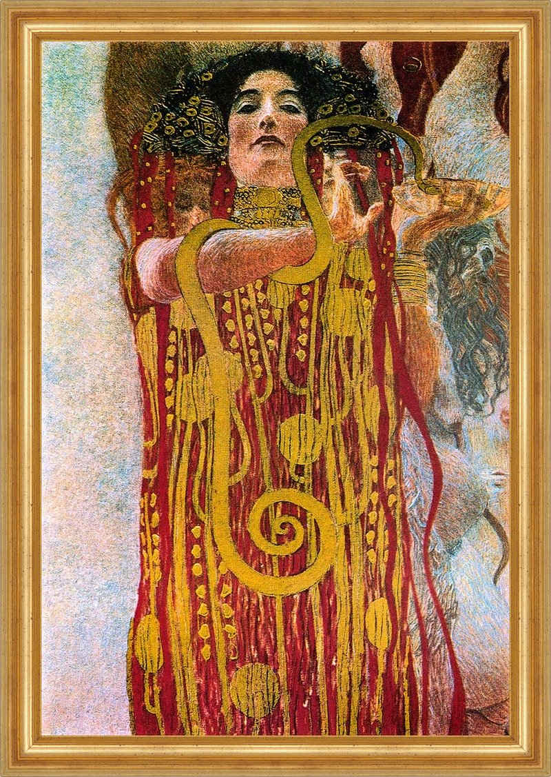 Kunstdruck Hygieia Fakultätsbilder Jugendstil Gustav Klimt A3 008 Gerahmt, (1 St)