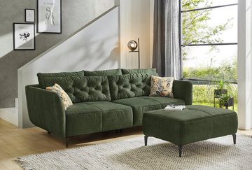 Jockenhöfer Gruppe Big-Sofa Spa, im Retrolook mit Wellenfederung, und frei im Raum stellbar, inkl. 7 Kissen