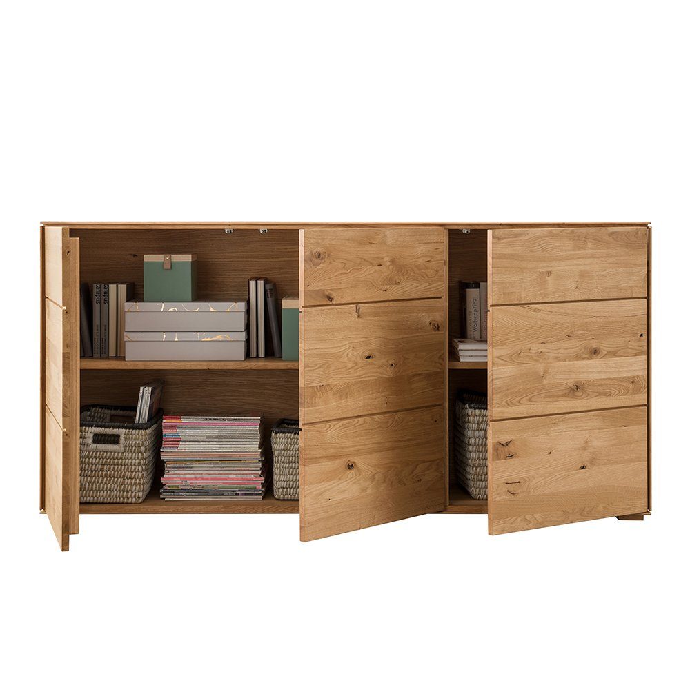 Lomadox Sideboard WYNDHAM-69, Kommode 172cm, 3-türig, Wildeiche massiv geölt