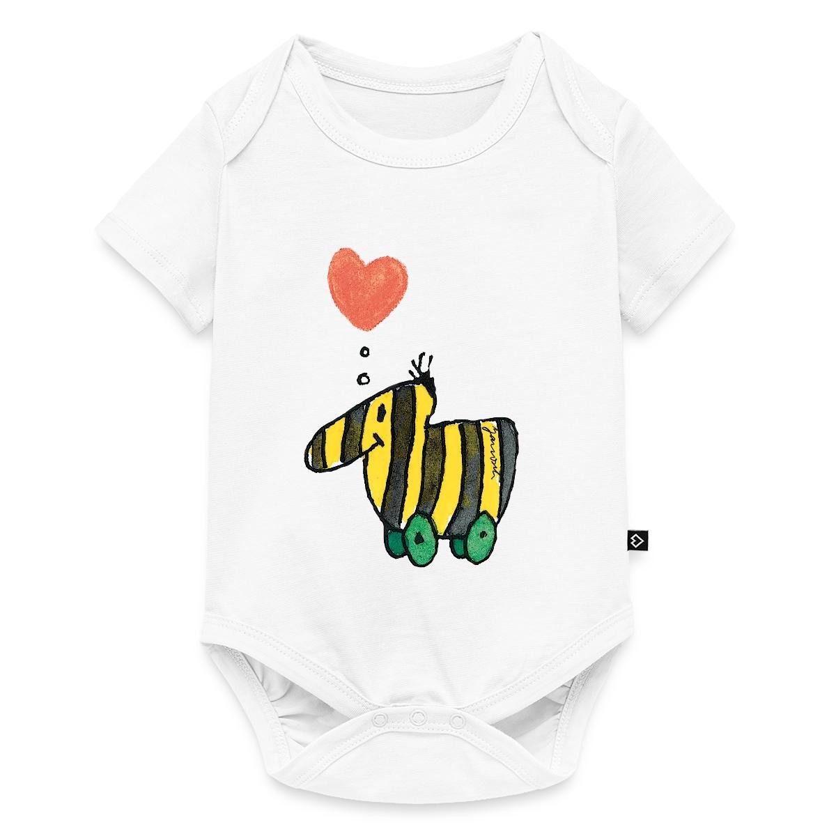 Spreadshirt Kurzarmbody Janosch Große Tigerente Mit Herz Liebe Kurzarm Tages Baby Body (1-tlg)