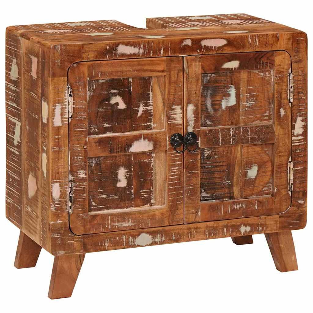 vidaXL Badezimmerspiegelschrank Badezimmerschrank Massives Reclaimed Holz und Ingenieurholz (1-St)