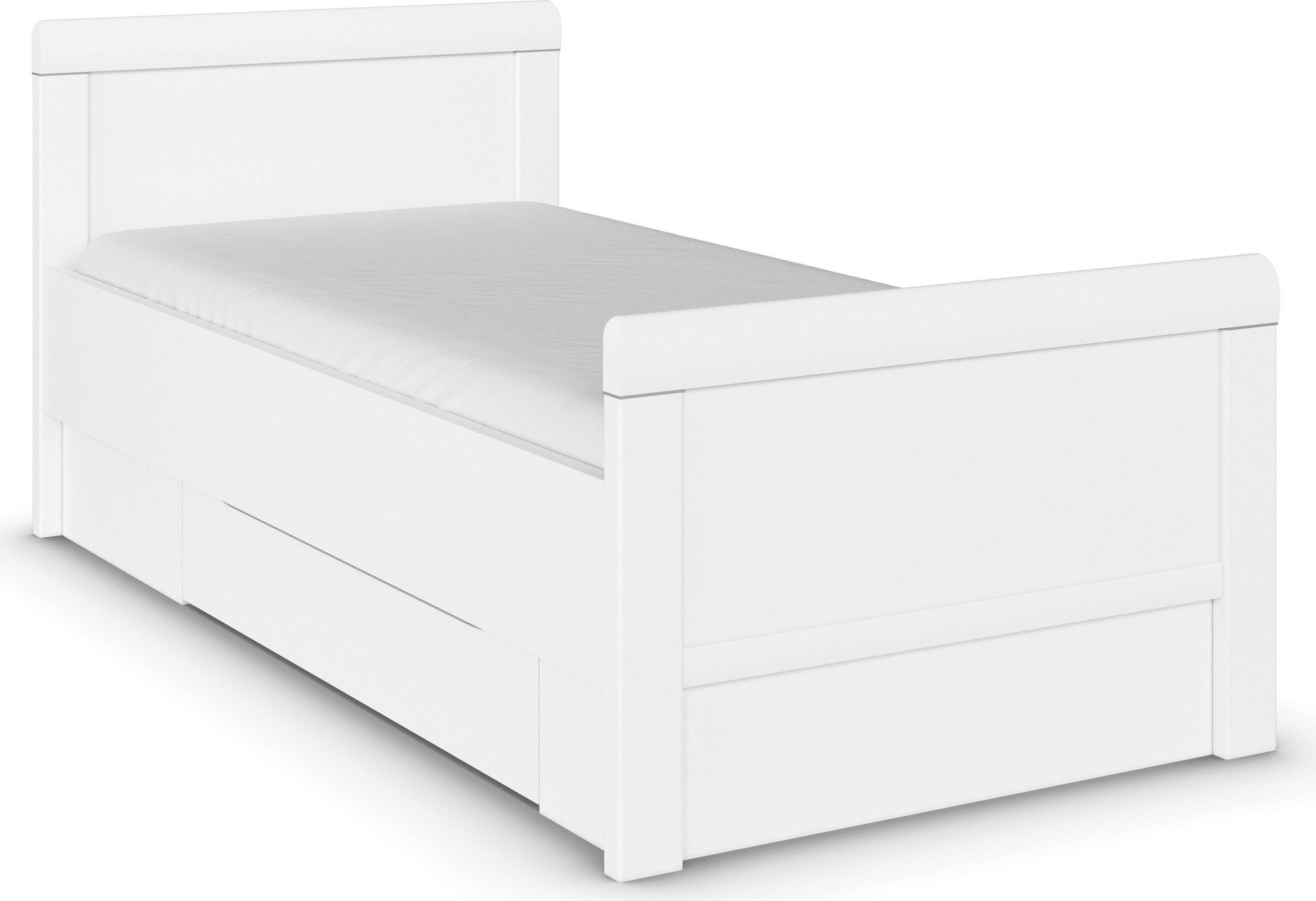 rauch Stauraumbett Bett Einzelbett Stollenbett Bettkästen EVELYN, in Komforthöhe mit Holzkopfteil sowie Schubladen MADE IN GERMANY