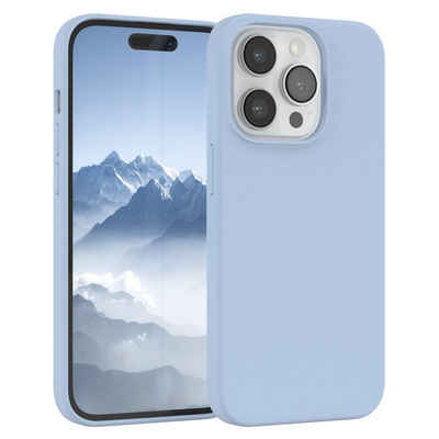 EAZY CASE Handyhülle Premium Silikon Case für Apple iPhone 14 Pro 6,1 Zoll, Slimcover mit Displayschutz Hülle Bumper Case kratzfest Etui Hellblau