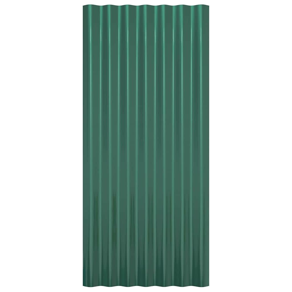 vidaXL Deckenplatten Dachpaneele 36 Stk. Verzinkter Stahl Grün 80x36 cm, (36-tlg)