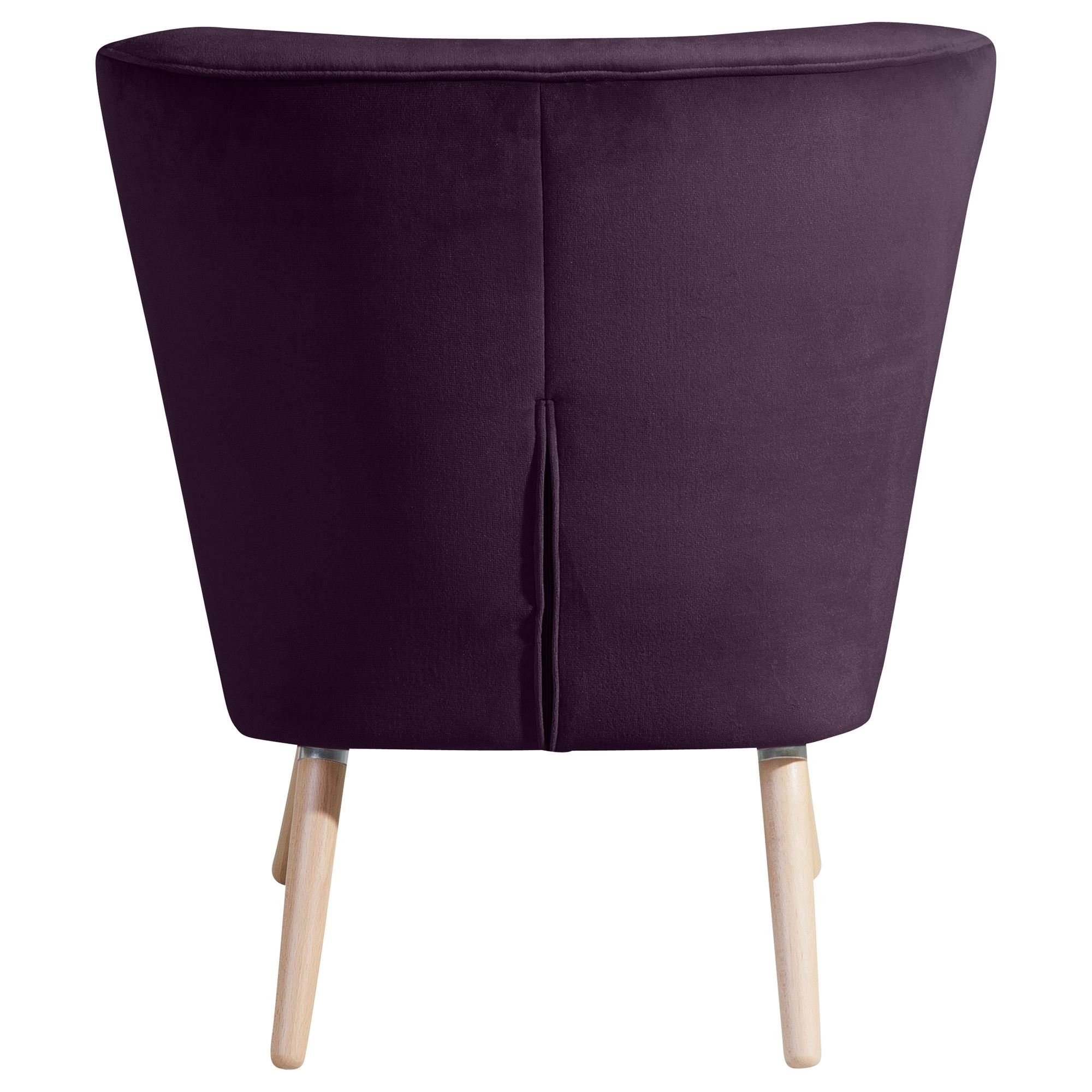 22362 58 purple Kostenlosem Sessel aufm natur Kessel 1-St), inkl. Sessel / Kassi Samtvelours hochwertig verarbeitet,bequemer Buche (Sparpreis Bezug Versand, Sitz