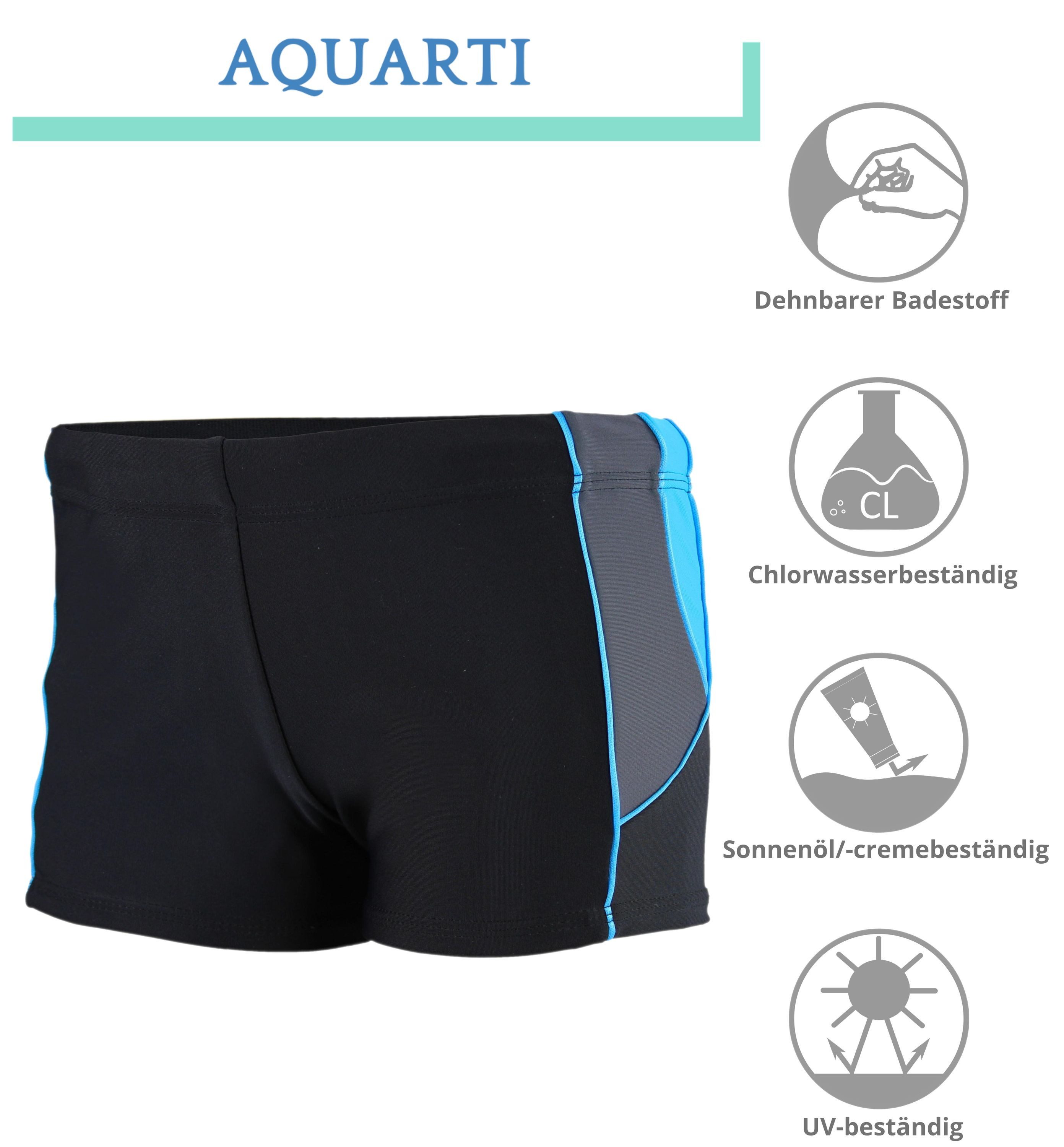 Aquarti Badehose Aquarti Jungen Kurze Badehose mit Einsätzen Seitlich