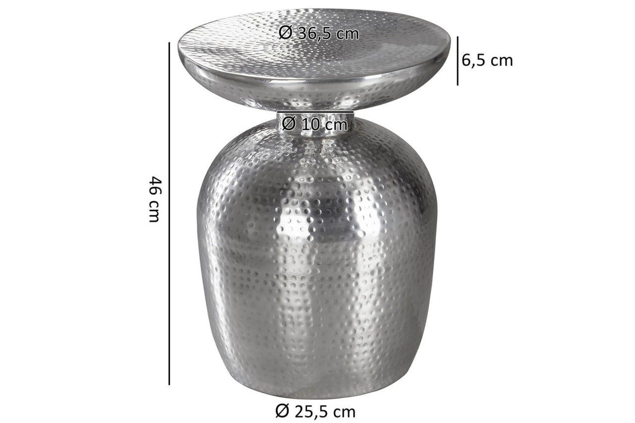 Dekotisch tinkaro Beistelltisch Aluminium Silber JASNA