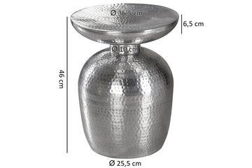 tinkaro Beistelltisch JASNA Aluminium Dekotisch Silber