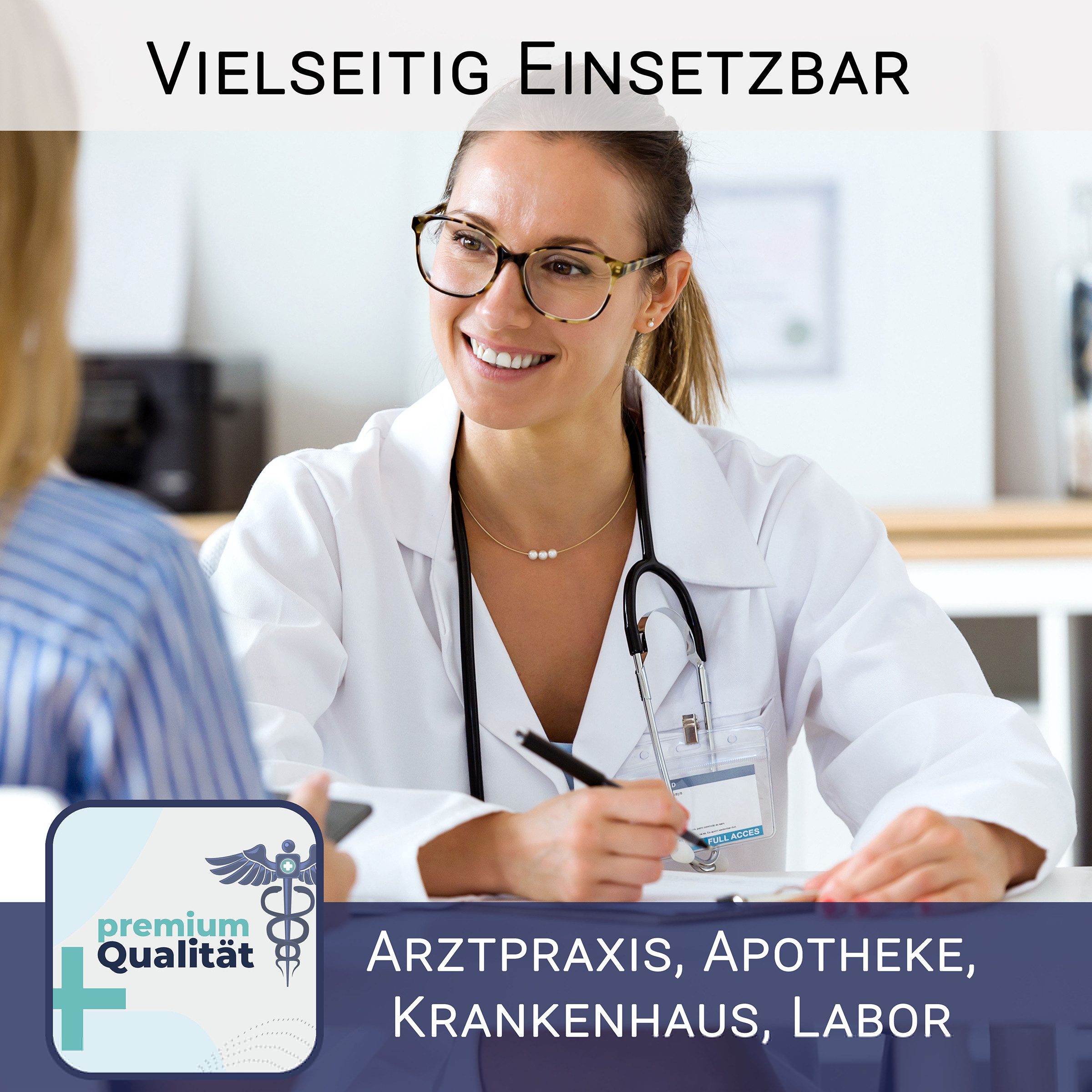 ZOLLNER Arztkittel 100% Baumwolle, Größe 34-50