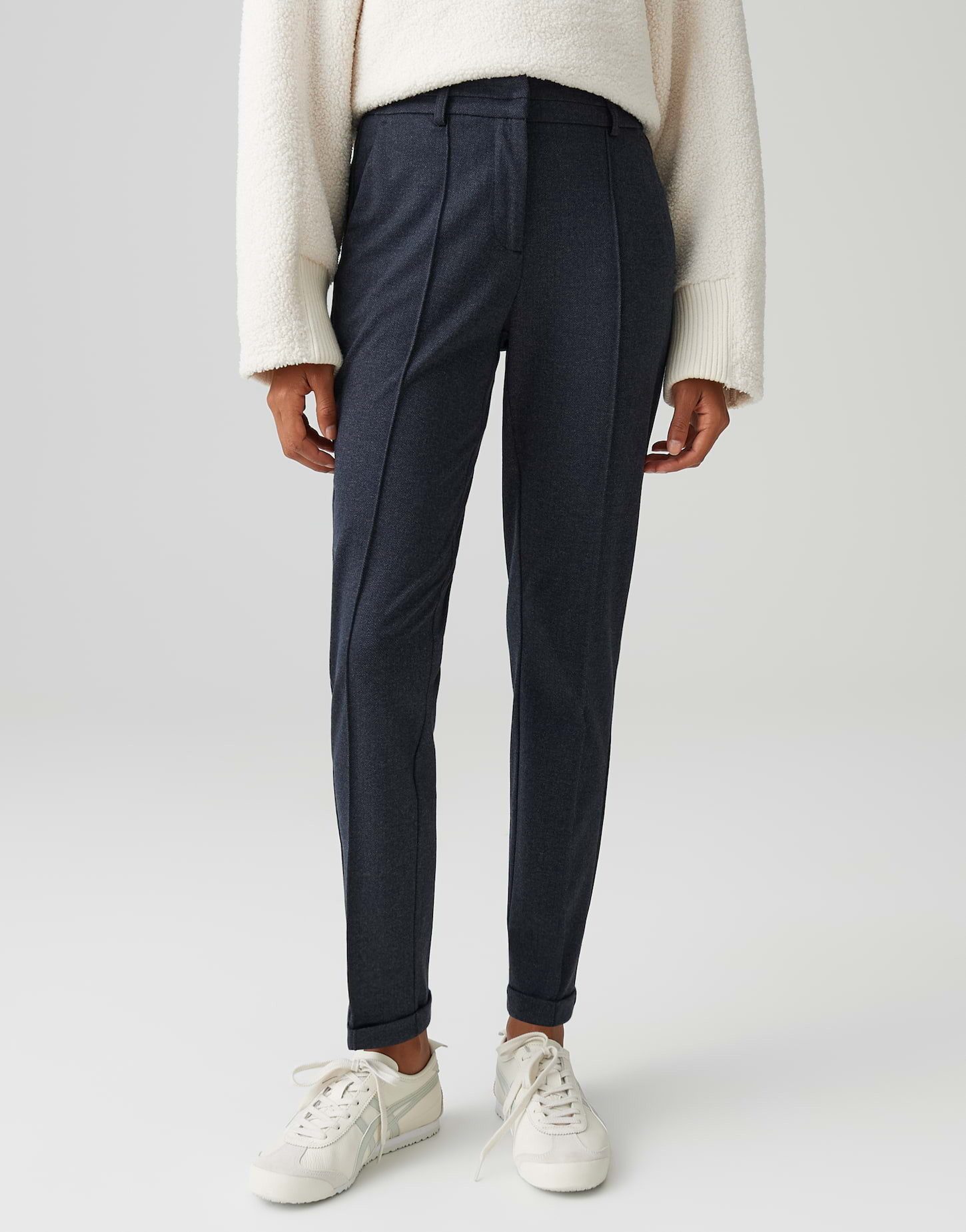 OPUS Stoffhose MELINA ICONIC mit Komfortbund Mid Rise, Regular, Fischgrat M günstig online kaufen