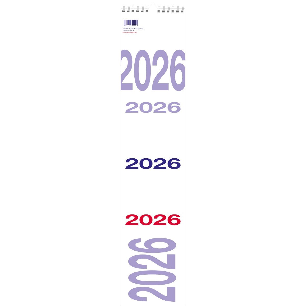 GÜSS Календари Jahresplaner Streifenkalender Kalendarium 2026