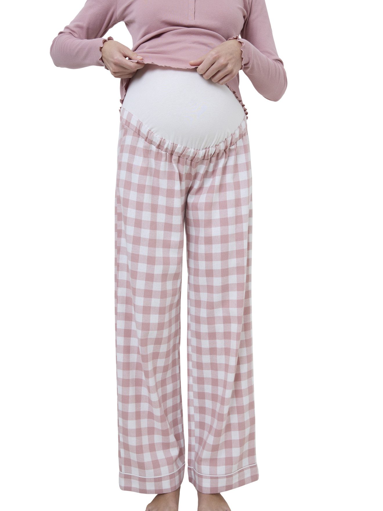 Schlafanzug Schlafanzug mit Karo-Hose für Schwangerschaft