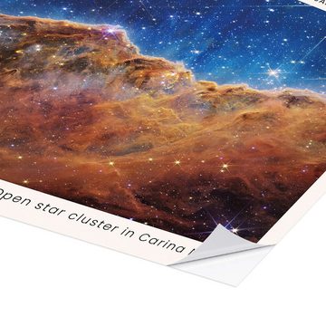 Posterlounge Wandfolie NASA, JWST - Open star cluster in Carina Nebula (NIRCam), Wohnzimmer Fotografie