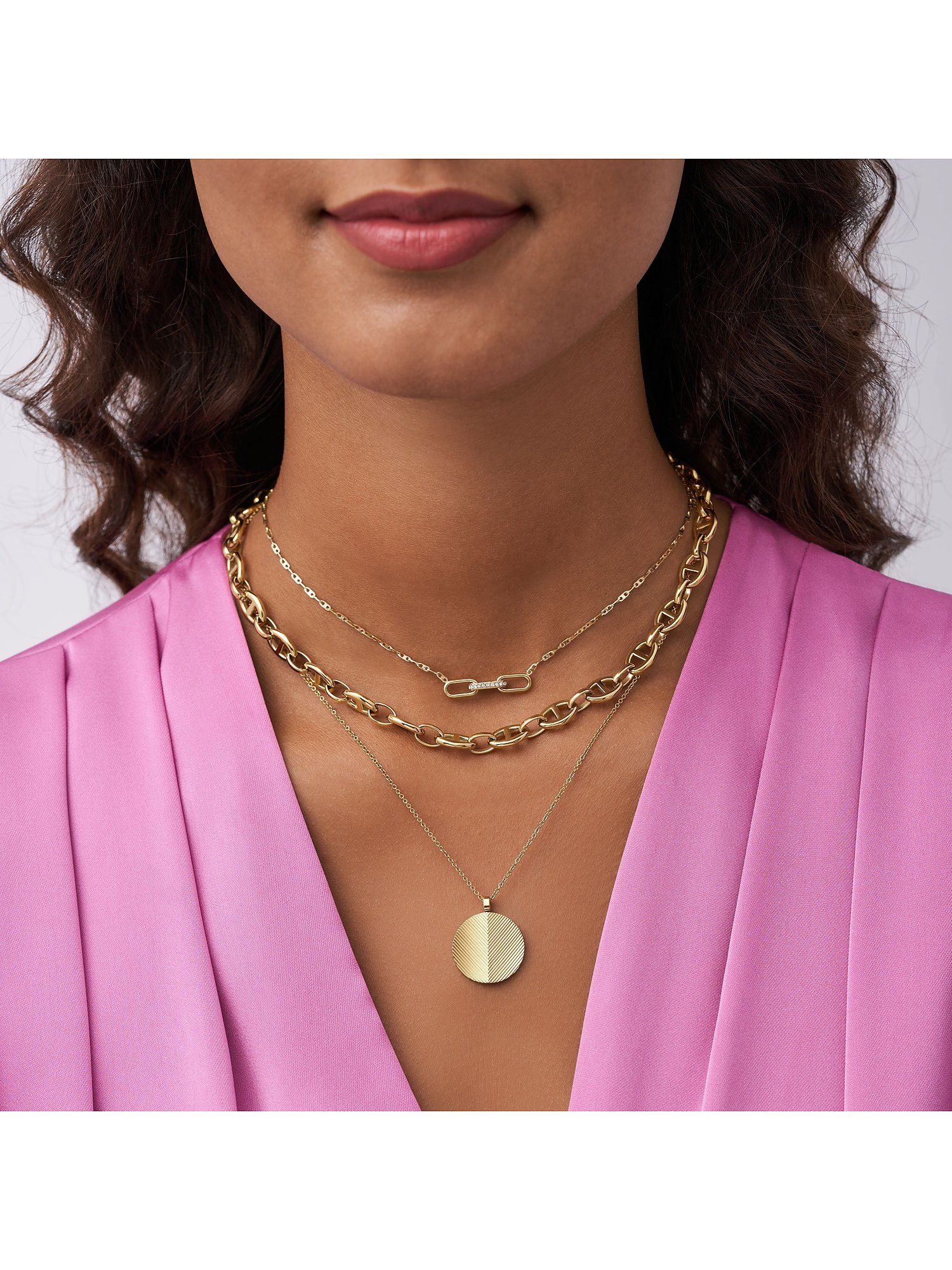 Fossil Collier Fossil Damen-Kette Edelst...