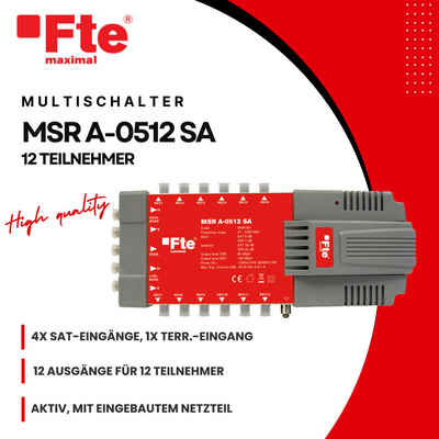 FTE SAT-Multischalter MSR A-0512 SA (12 Ausgänge, 1-St., 1 Satellit), für Quattro LNB