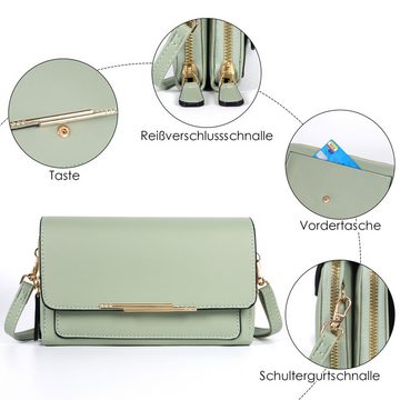 TAN.TOMI Schultertasche Klein Handy Umhängetasche, Damen Kleine Umhängetasche, Crossbody, Kleine Abendtasche Reisepass Handytasche mit Geldbeutel Kartenfaecher