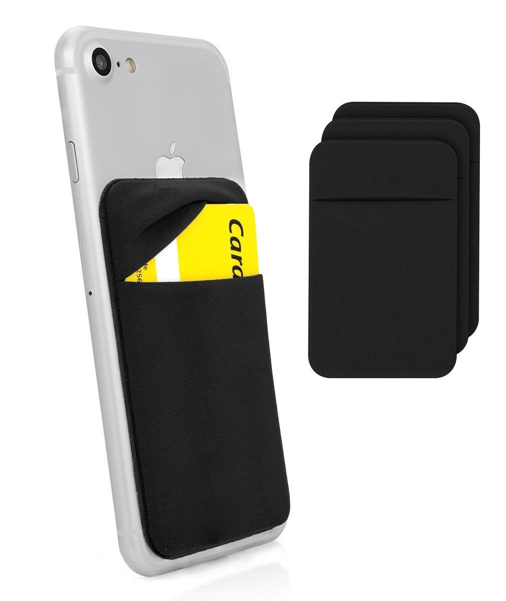 MyGadget Mini Geldbörse 3x 1 Fach Handy Kartenhalter, zum aufkleben - RFID  Blocking - Haftendes Kartenfach, Kartenhülle, Karten Halterung - Geldbörse  Smartphone Etui Schwarz