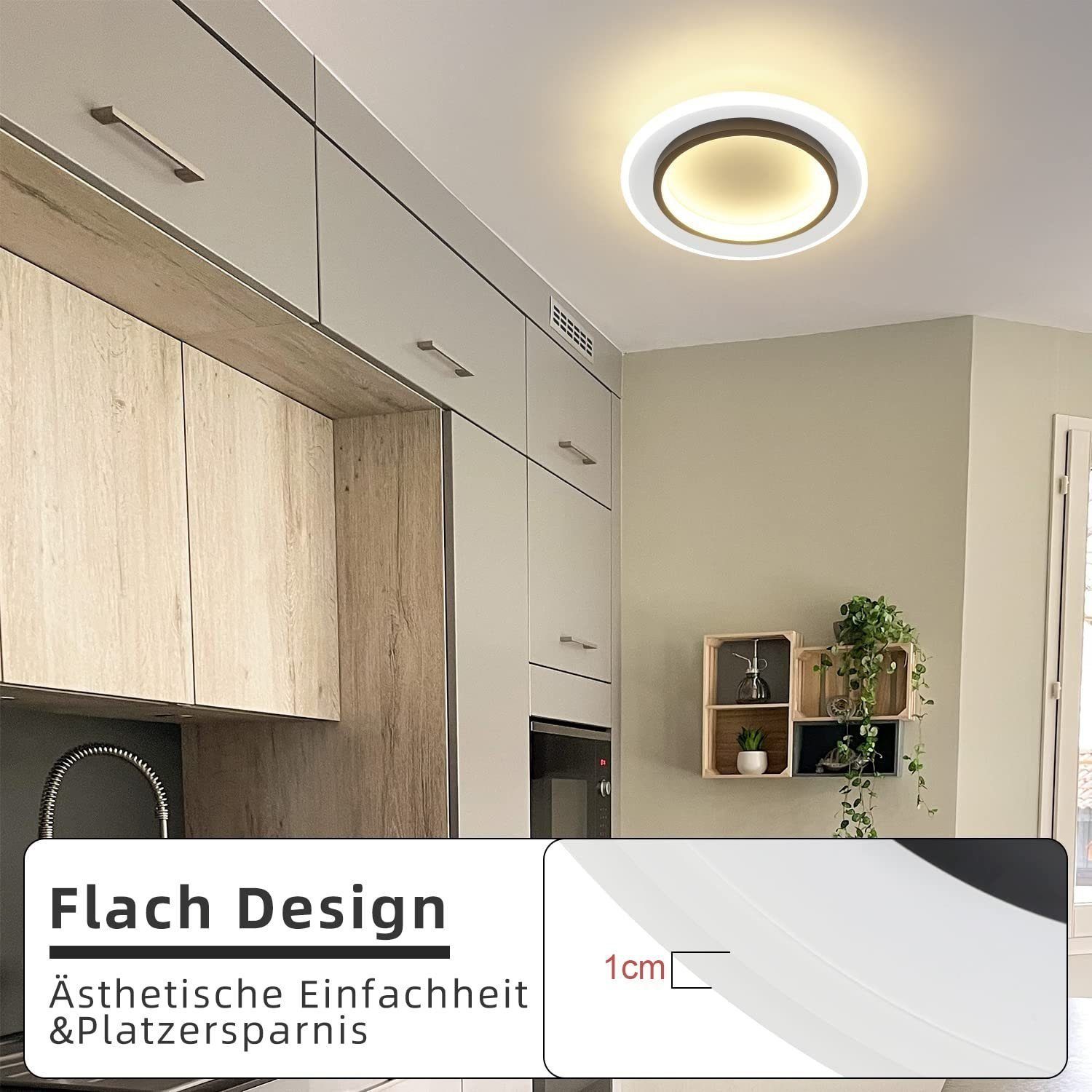 Nettlife LED Deckenleuchte Schwarz 3000K 16W/14W günstig online kaufen