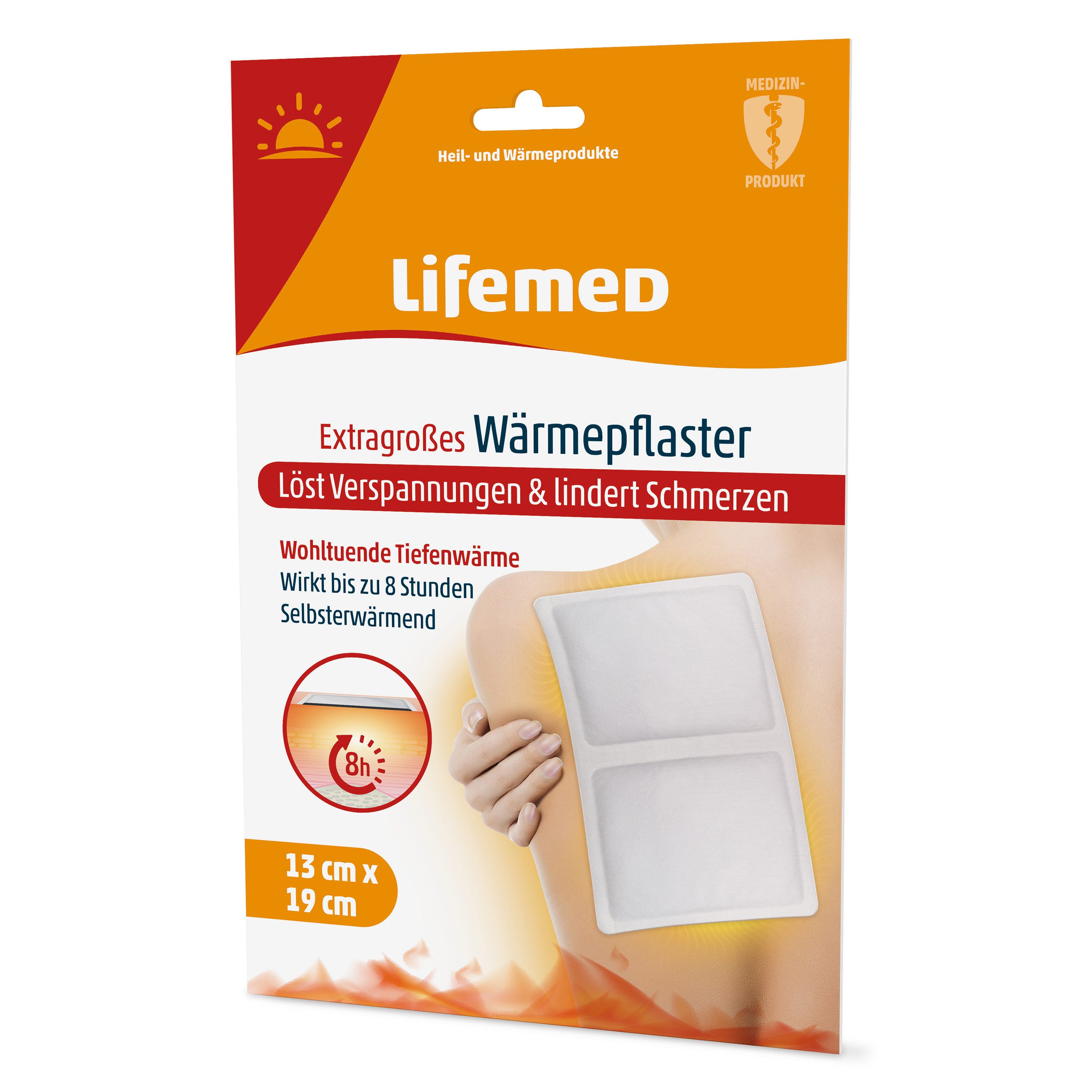 LifeMed Wärmepflaster Lifemed Wärmepflaster Extragroß 13 cm x 19 cm gegen Rückenschmerzen (1 St)
