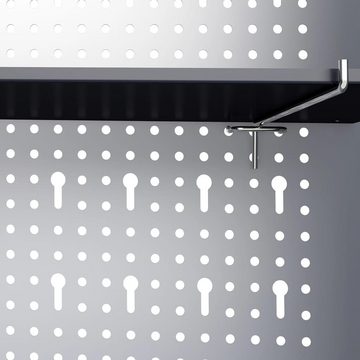 vidaXL Werkzeugbox Wand-Werkzeugschrank Industriedesign Metall Grau und Schwarz (1 St)