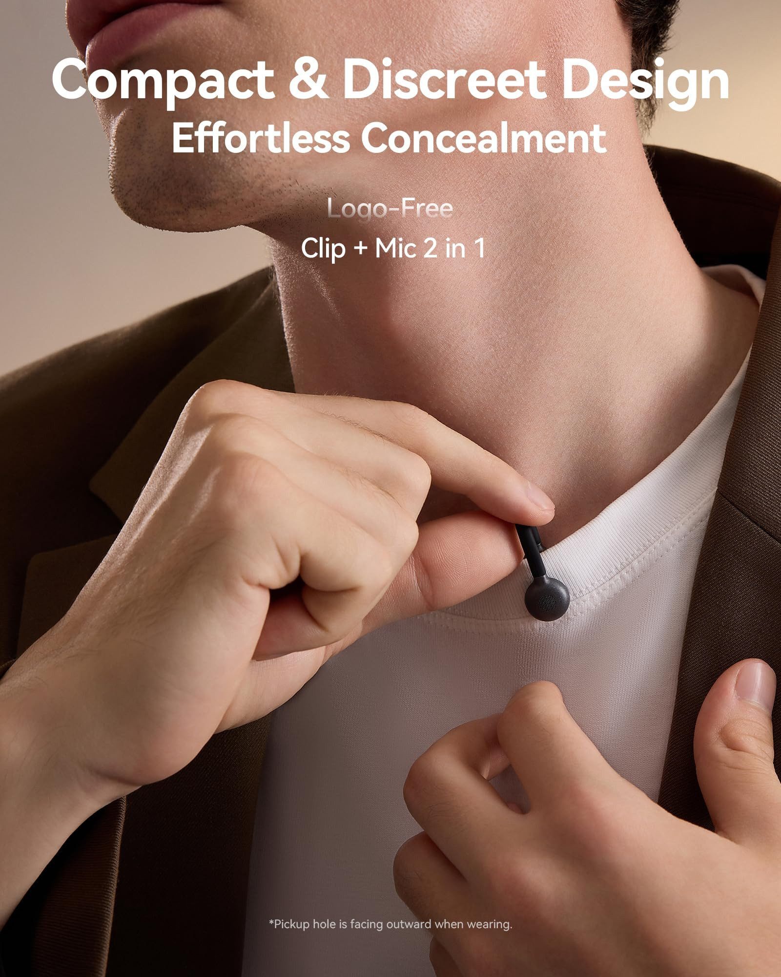 Hollyland Mikrofon Kabelloses Lavaliermikrofon, Geräuschunterdrückung, 300m, für Vlogging (Set), für iPhone und Android, Titan-Clip,Plug-and-Play,Geräuschunterdrückung