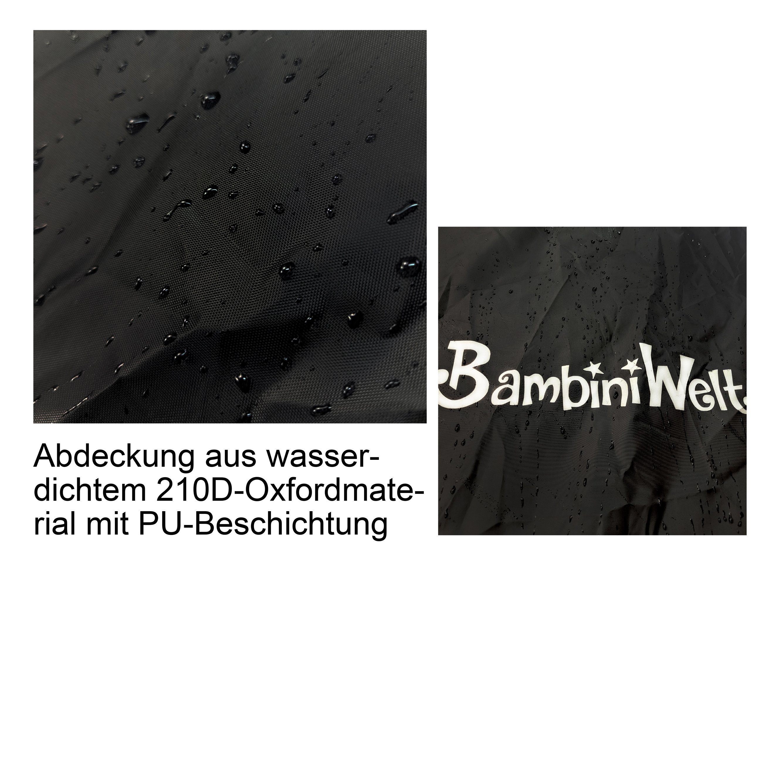 BambiniWelt by Rafael K. Kinderwagen-Regenschutzhülle Faltgarage für Fahrradanhänger universal Abdeckung Regenschutz, wasserdicht