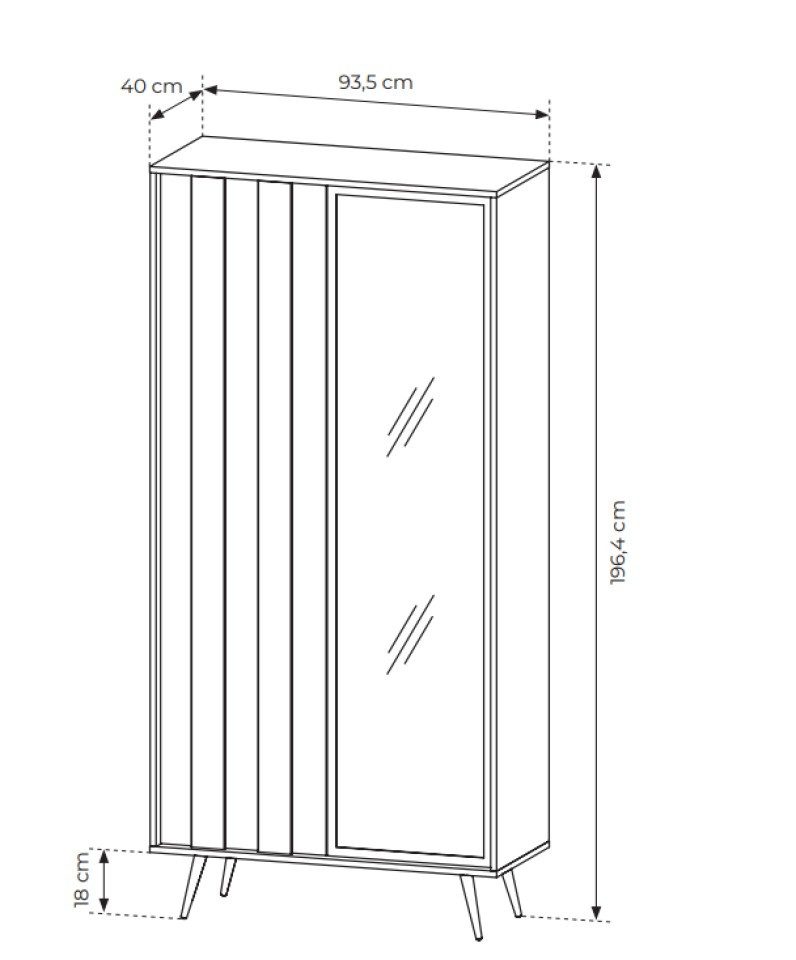 yourhouse24 Vitrine AMARO 94cm – Eiche Dunin mit Lamellen & Rauchglas inkl. LED – Bild 5 von 5