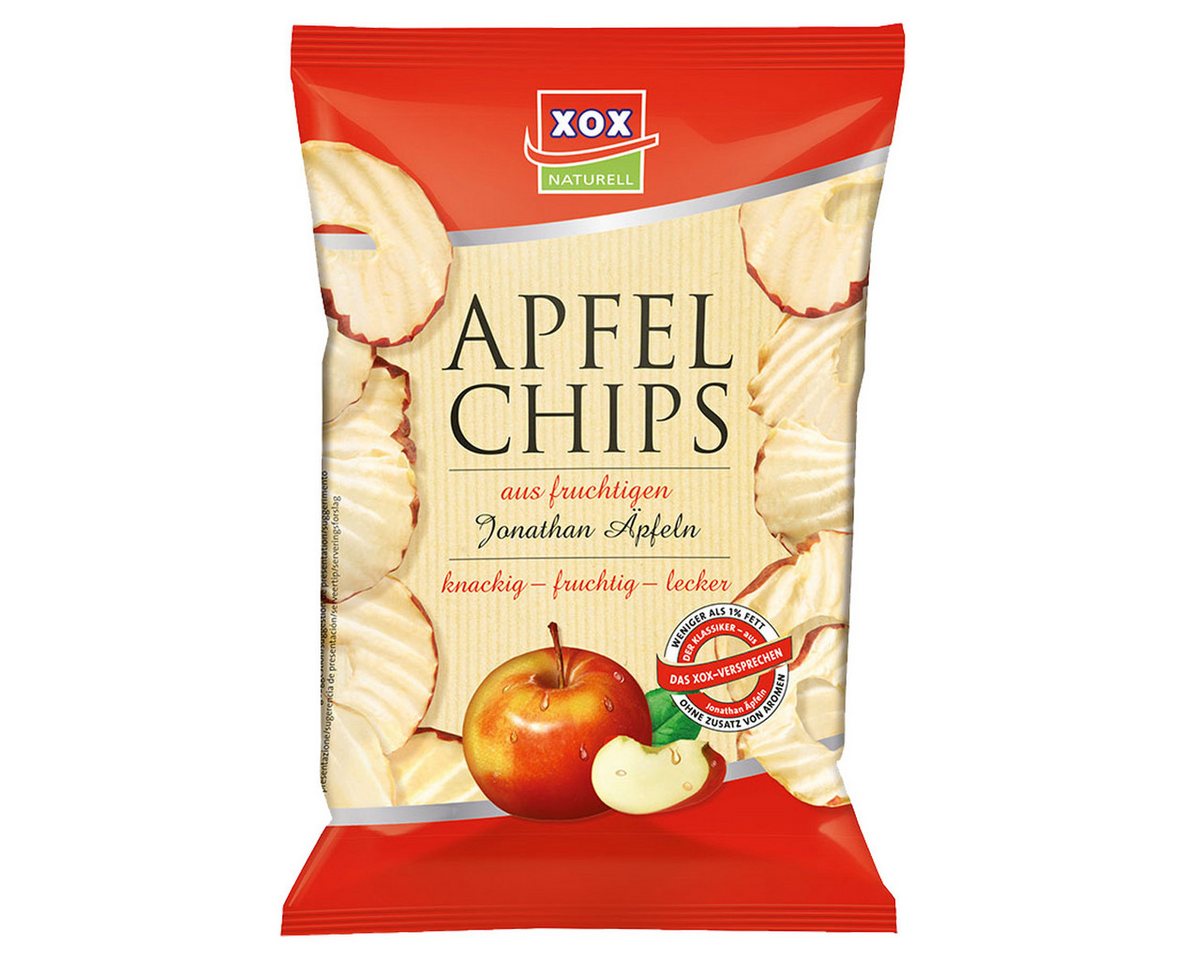 XOX Knabberei, XOX Apfelchips knusprig fruchtig und ideal fuer den Snackmoment 40g