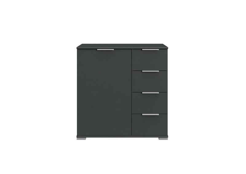 freiraum Kombikommode Easy Plus Kommoden (BxHxT: 81x83x41 cm), in graphit mit 4 Schubladen und einer Tür