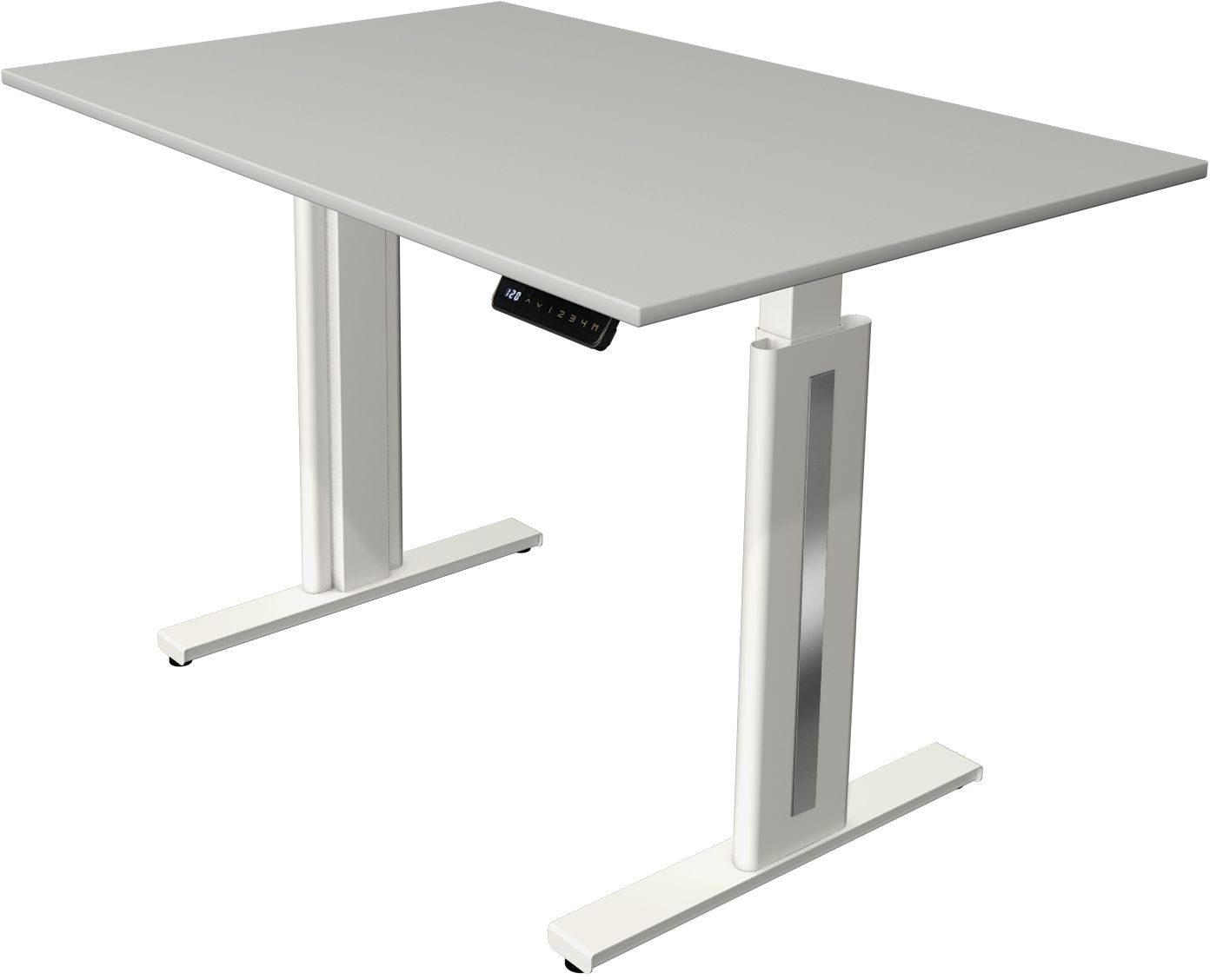 Schreibtisch Sitz-/Stehtisch Move 3 fresh BxTxH 120x80x72-120cm lichtgrau/weiß