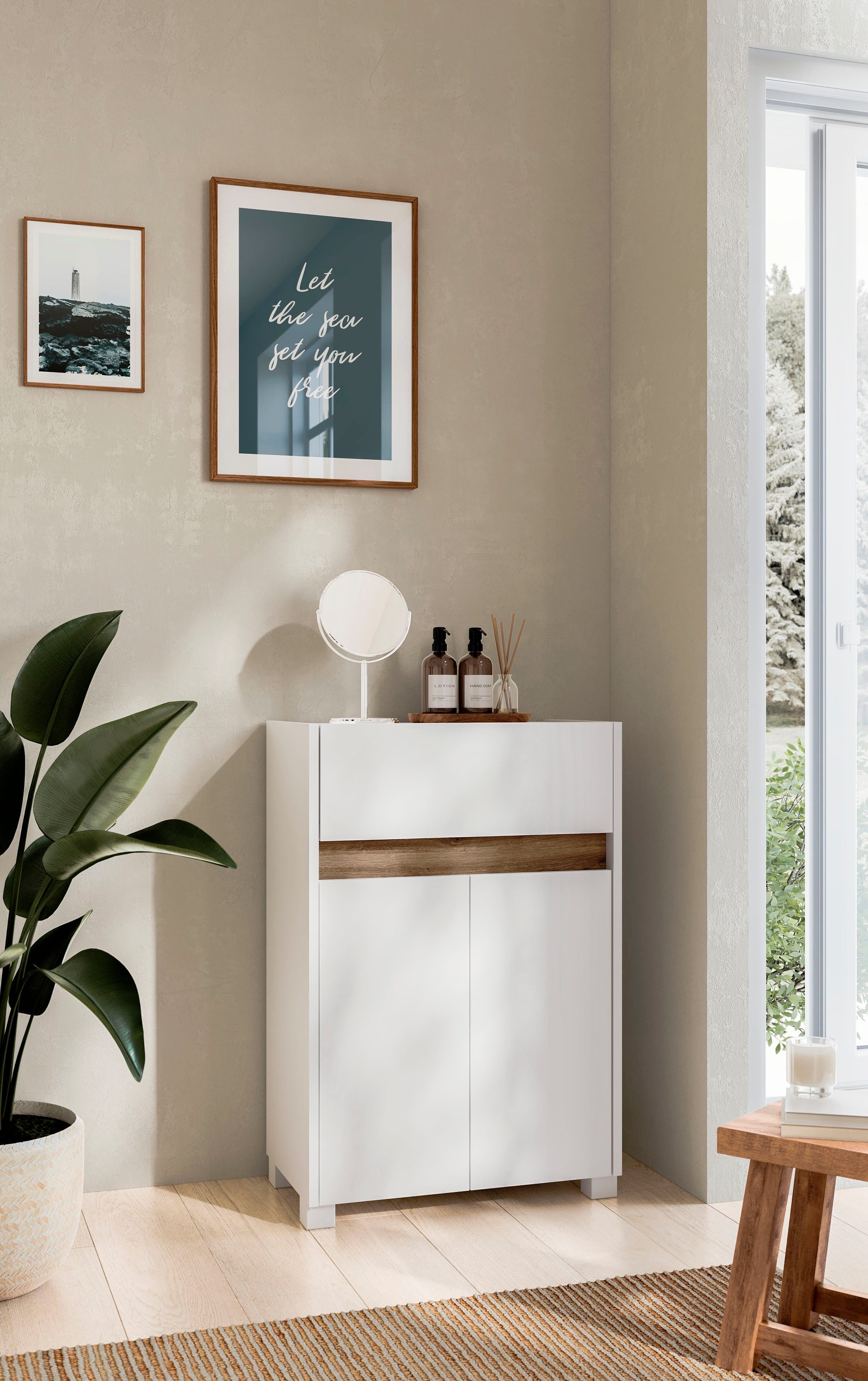 Schildmeyer Midischrank "Cosmo, Breite 56 cm", Grifflose Türöffnung, Traver günstig online kaufen