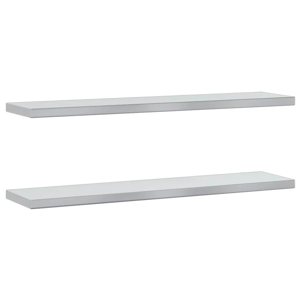 vidaXL Regal Wandregale 2 Stk. 100x23,5 cm Silbern Edelstahl, 1-tlg.