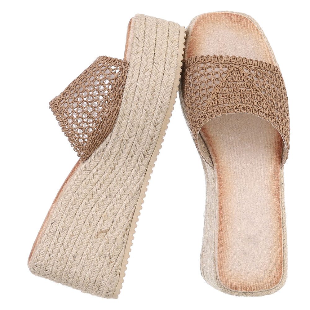 Ital-Design Modische Wedges mit geflochtener Sohle für Damen Plateausandale günstig online kaufen