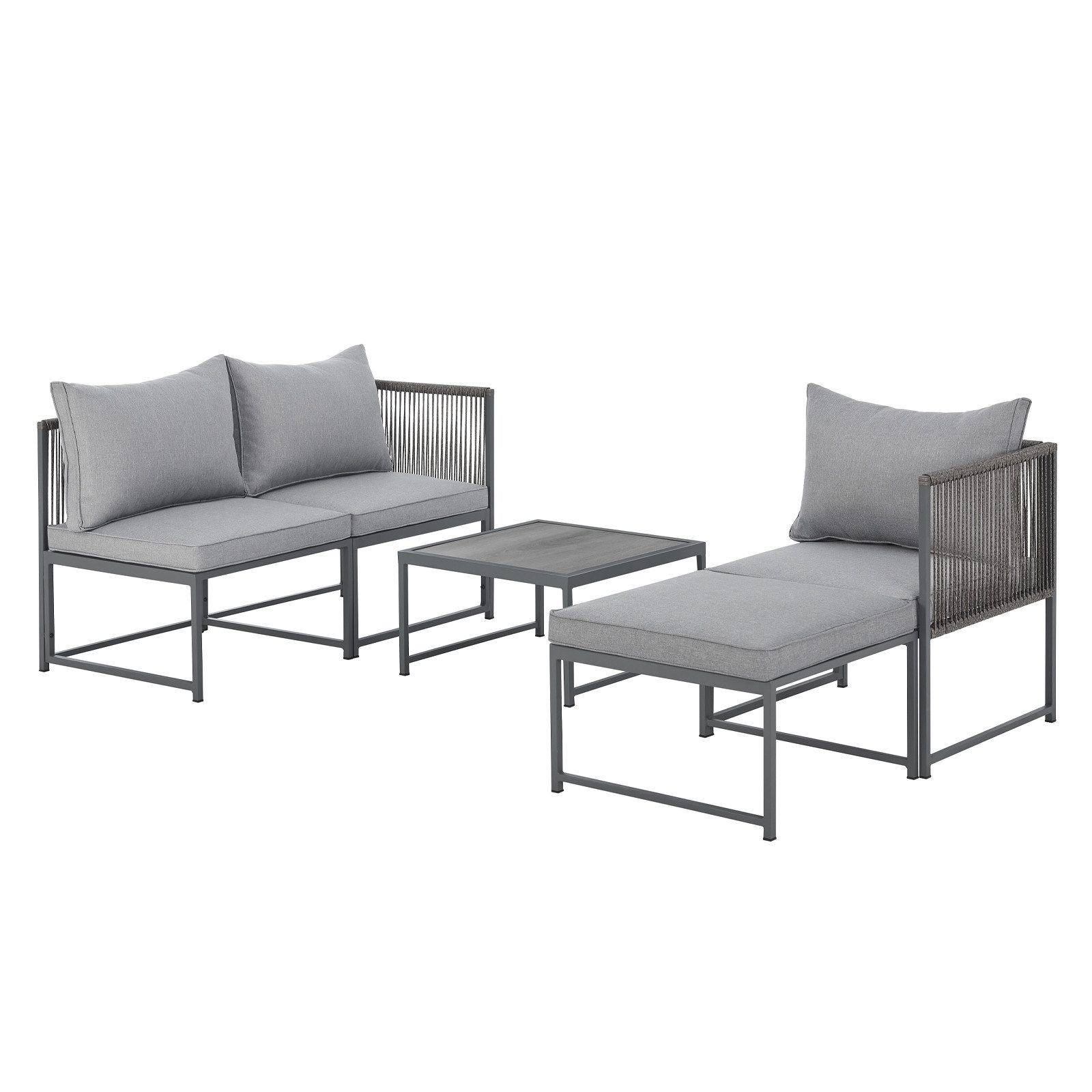 SVITA Gartenlounge-Set DETROIT, (Modul-Set), Gartenmöbel Flexibel Sofa Tisch Sessel Ottoman – Bild 5 von 5