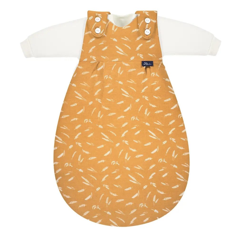 Alvi® Babyschlafsack ALVI Baby-Mäxchen 3tlg. Flachgewebe Earth orange, Gr. 68/74