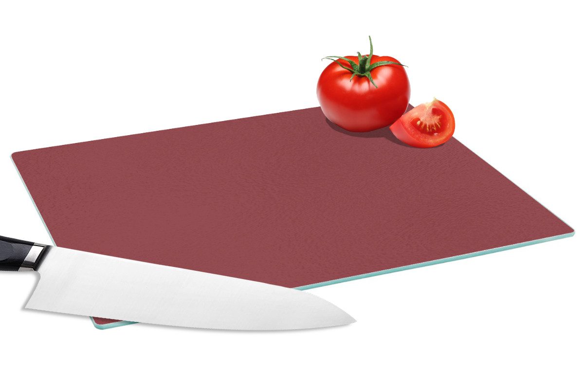 MuchoWow Schneidebrett Scheune – Antik – Rot, Glas, Schneidebrett Glas, Küchenbrett, Rutschfest, 28x20 cm