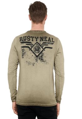 Rusty Neal Langarmshirt mit Front-Print