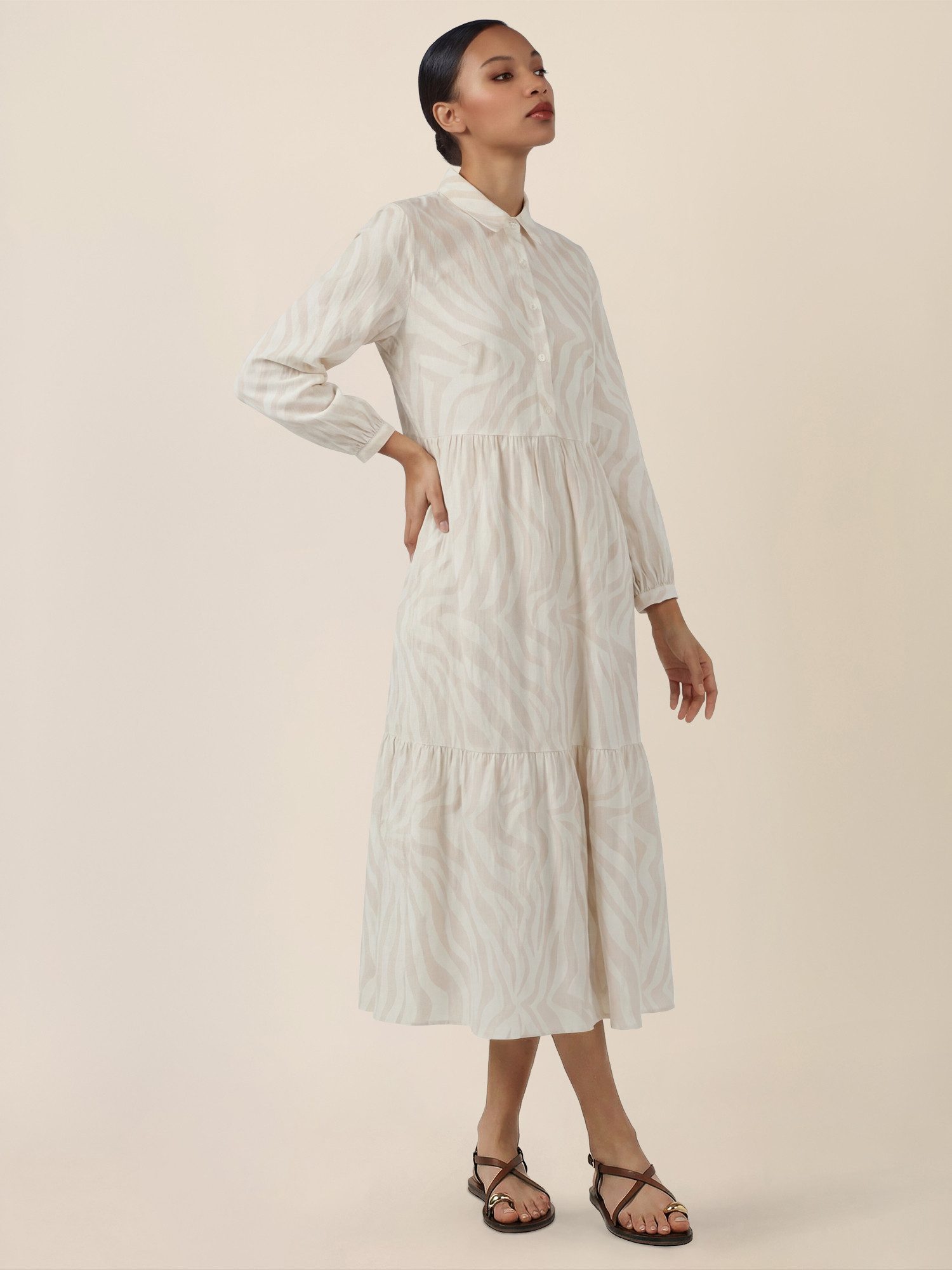 Apart Midikleid mit Zebramuster und Stufenrock