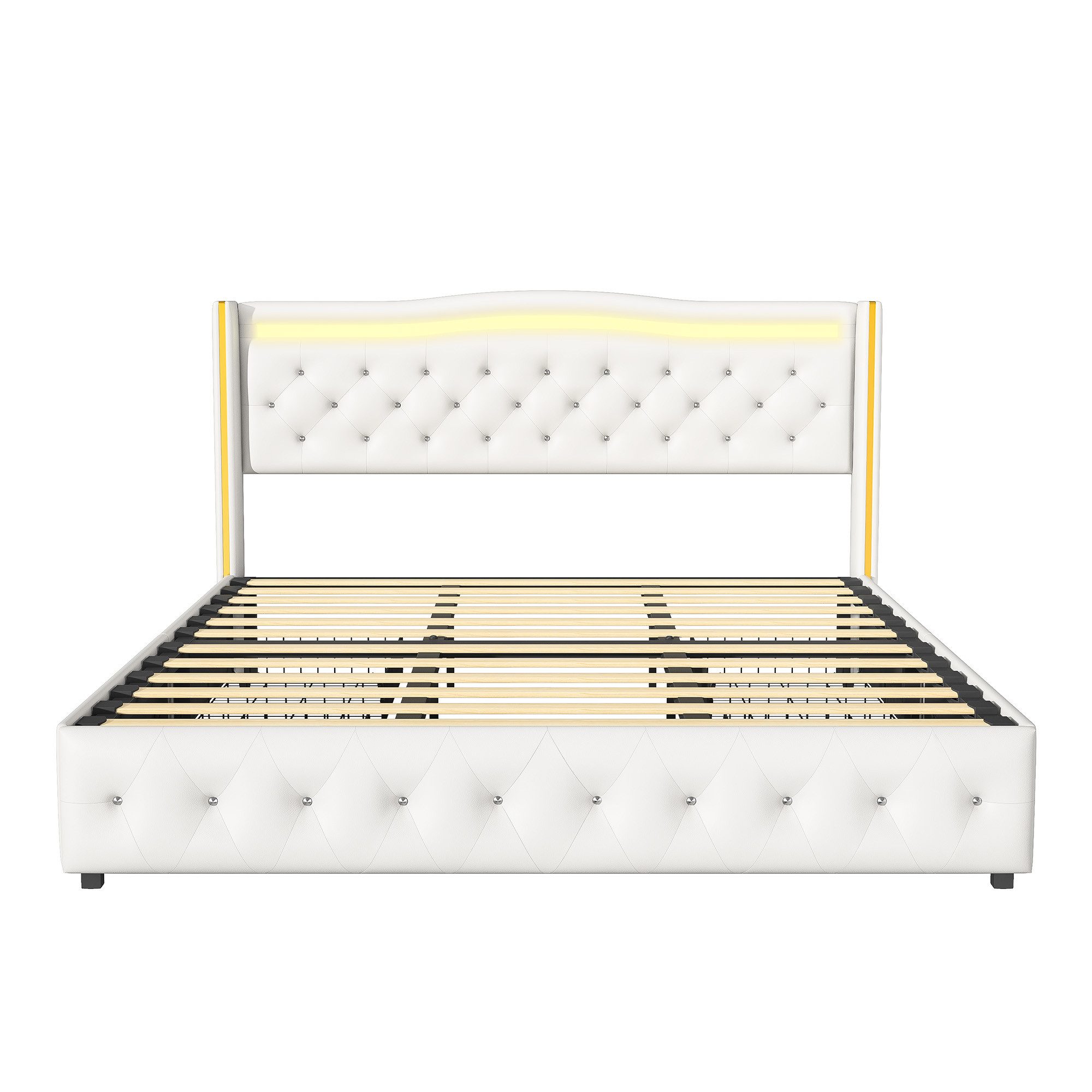 Furnishings Home Polsterbett Doppelbett Stauraumbett USB + Ladefunktion (Mu günstig online kaufen
